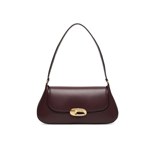 Calvin Klein Torebka Hardware Flap Shoulder Bag LV04F3146G Bordowy ze sklepu MODIVO w kategorii Listonoszki - zdjęcie 185533391