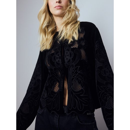 Reserved - Koronkowy żakiet - czarny ze sklepu Reserved w kategorii Marynarki damskie - zdjęcie 185535042