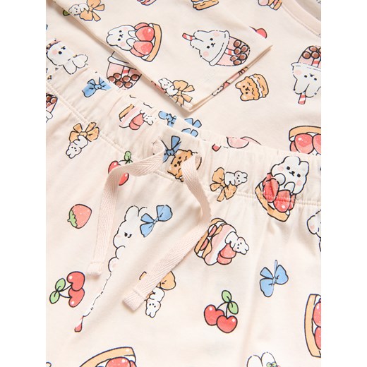 Reserved - Wzorzysta dwuczęściowa piżama - pastelowy róż Reserved 98/104 (2-4 lata) Reserved