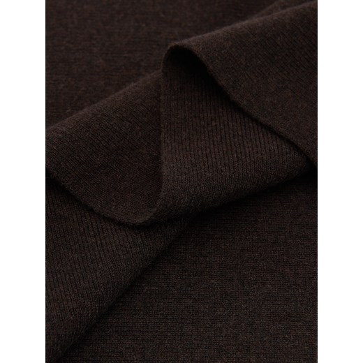 Reserved - Wełniany szalik z domieszką kaszmiru - ciemnobrązowy Reserved ONE SIZE Reserved