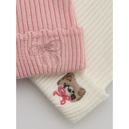 Reserved - Czapka z wiskozą 2 pack - wielobarwny Reserved 3-6 miesięcy Reserved