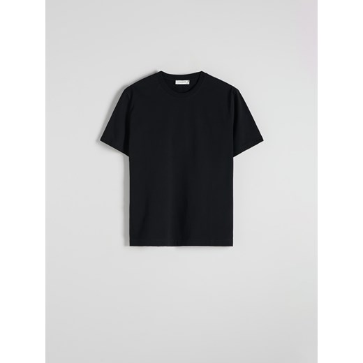 Reserved - Bawełniany t-shirt regular fit - czarny ze sklepu Reserved w kategorii T-shirty męskie - zdjęcie 185535301