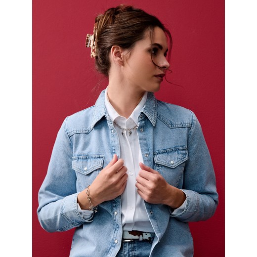 Sinsay - Zestaw biżuterii: naszyjnik i bransoletka - srebrny Sinsay One Size Sinsay