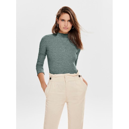 ONLY Bluzka Emma 15180040 Zielony Slim Fit ze sklepu MODIVO w kategorii Bluzki damskie - zdjęcie 185536383