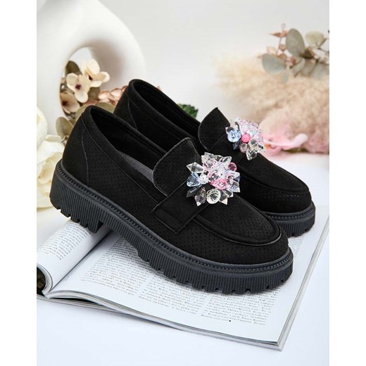 Royalfashion Damskie mokasyny z kolorowymi koralikami Karonia ze sklepu royalfashion.pl w kategorii Mokasyny damskie - zdjęcie 185536751