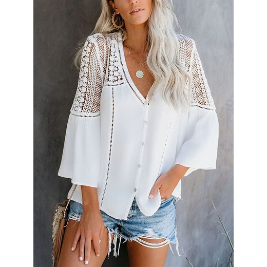 LA Angels Bluzka w kolorze białym ze sklepu Limango Polska w kategorii Bluzki damskie - zdjęcie 185539324