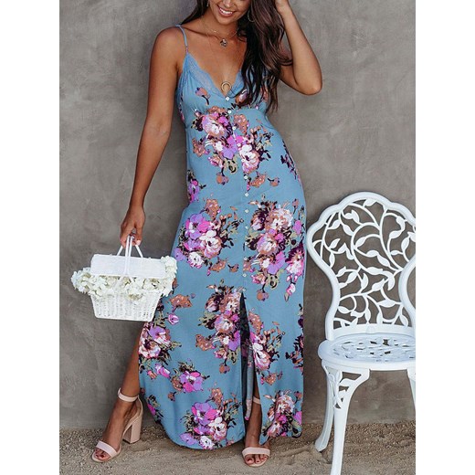 LA Angels Sukienka w kolorze niebiesko-fioletowo-białym La Angels M okazja Limango Polska