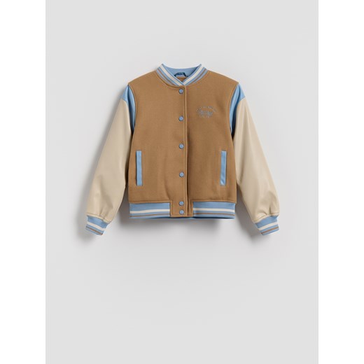 Reserved - Kurtka bomber - beżowy ze sklepu Reserved w kategorii Kurtki dziewczęce - zdjęcie 185540113