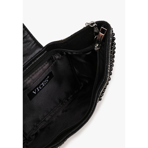 Czarna Wieczorowa Torebka Vices w Kształcie Kokardy z Odpinanym Łańcuszkiem Renee ONE SIZE renee.pl