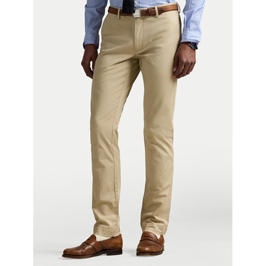 Polo Ralph Lauren Chinosy 710644988009 Beżowy Slim Fit ze sklepu MODIVO w kategorii Spodnie męskie - zdjęcie 185541074