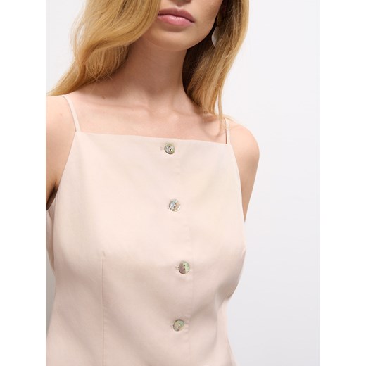 Mohito - Kamizelka z lyocellu - beżowy Mohito 32 Mohito