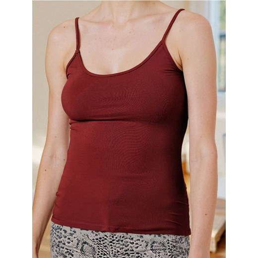 Sinsay - Gładki top na cienkich ramiączkach - bordowy ze sklepu Sinsay w kategorii Bluzki damskie - zdjęcie 185542581