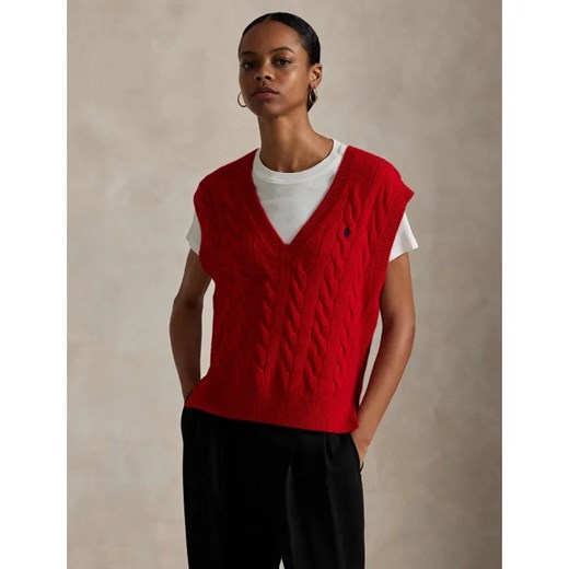 POLO RALPH LAUREN Wełniana kamizelka | Loose fit | z dodatkiem kaszmiru ze sklepu Gomez Fashion Store w kategorii Swetry damskie - zdjęcie 185543320