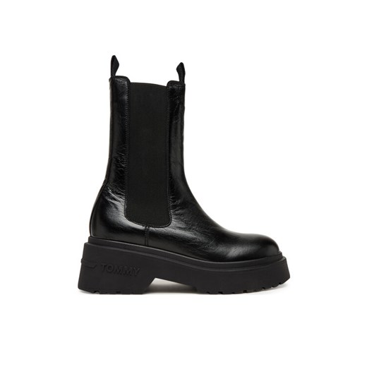 Sztyblety Tommy Jeans Tjw Chunky Shiny EN0EN02888 Czarny ze sklepu eobuwie.pl w kategorii Botki - zdjęcie 185544224
