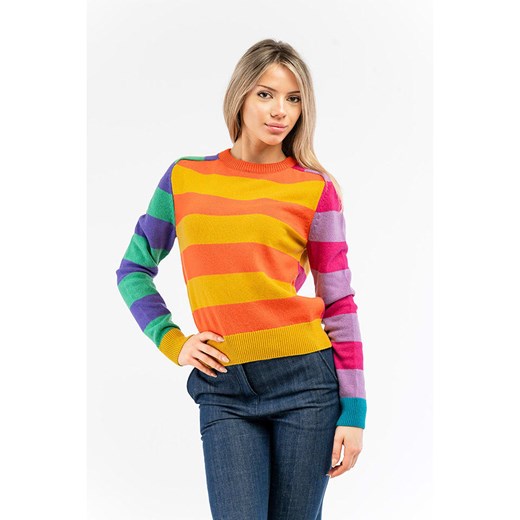 Moschino Kaszmirowy sweter w kolorze żółtym ze wzorem ze sklepu Limango Polska w kategorii Swetry damskie - zdjęcie 185545294