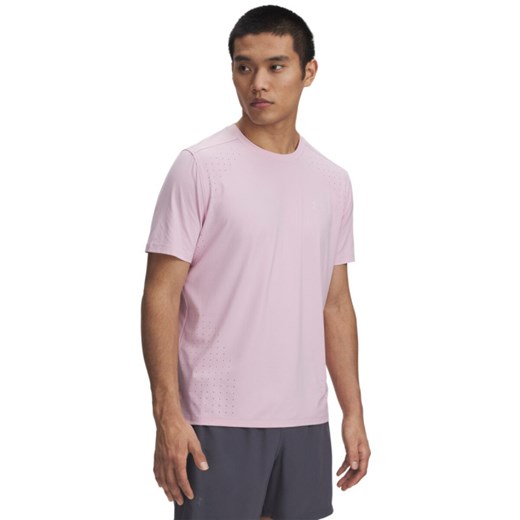 Męska koszulka do biegania Under Armour UA Launch Elite - różowa ze sklepu Sportstylestory.com w kategorii T-shirty męskie - zdjęcie 185546883