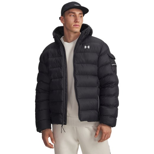 Męska kurtka pikowana Under Armour UA Sportswear Puff Jkt - czarna ze sklepu Sportstylestory.com w kategorii Kurtki męskie - zdjęcie 185546943
