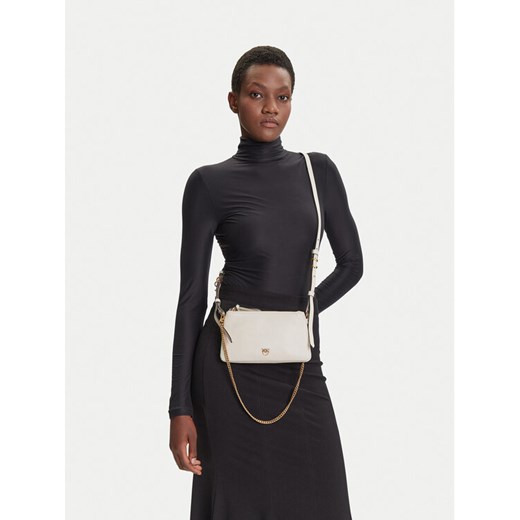 Torebka PINKO Double Mini Al 25-26 PLTT 105359 A0QO Biały ze sklepu eobuwie.pl w kategorii Listonoszki - zdjęcie 185547283