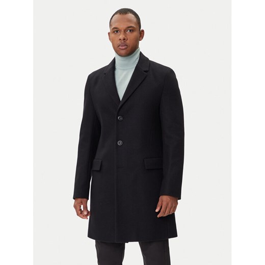 HUGO Płaszcz wełniany Migor2541 50546528 Czarny Slim Fit ze sklepu MODIVO w kategorii Płaszcze męskie - zdjęcie 185548233