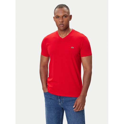 Lacoste T-Shirt TH6710 Czerwony Regular Fit ze sklepu MODIVO w kategorii T-shirty męskie - zdjęcie 185548291