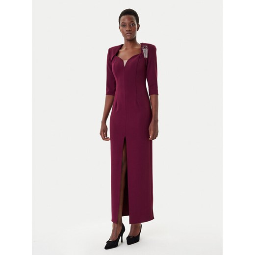 Rinascimento Sukienka wieczorowa CFC0125271003 Bordowy Slim Fit ze sklepu MODIVO w kategorii Sukienki - zdjęcie 185548303