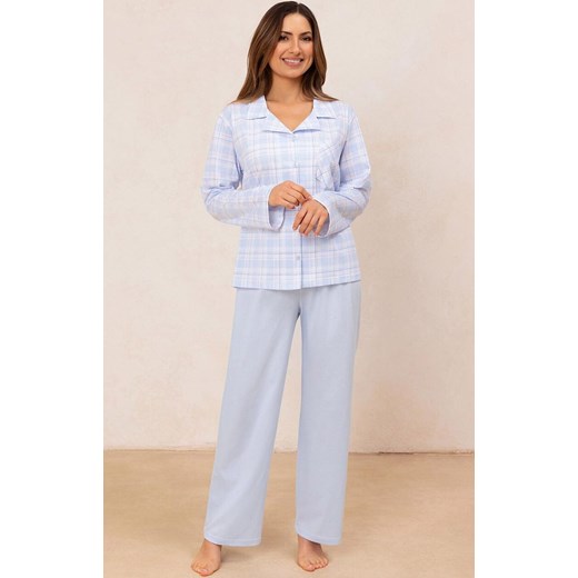 Rozpinana piżama damska niebieska 727, Kolor niebieski, Rozmiar S, Regina ze sklepu Intymna w kategorii Piżamy damskie - zdjęcie 185549502