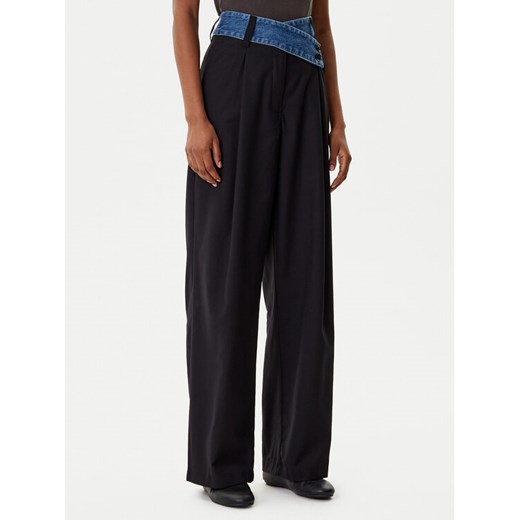 Desigual Spodnie materiałowe Denimwaist 25WWPW03 Czarny Wide Leg ze sklepu MODIVO w kategorii Spodnie damskie - zdjęcie 185550640