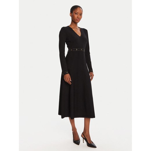TWINSET Sukienka dzianinowa 252TP3271 Czarny Regular Fit ze sklepu MODIVO w kategorii Sukienki - zdjęcie 185550650