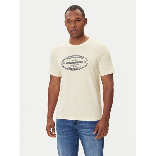Jack&Jones T-Shirt York 12283800 Écru Relaxed Fit ze sklepu MODIVO w kategorii T-shirty męskie - zdjęcie 185550710