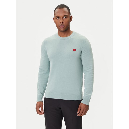 HUGO Sweter San Cassius-C1 50475083 Zielony Regular Fit ze sklepu MODIVO w kategorii Swetry męskie - zdjęcie 185550724
