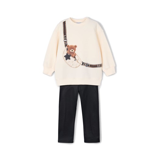 Mayoral Komplet bluza i legginsy 4727 Beżowy Regular Fit ze sklepu MODIVO w kategorii Komplety dziewczęce - zdjęcie 185550731