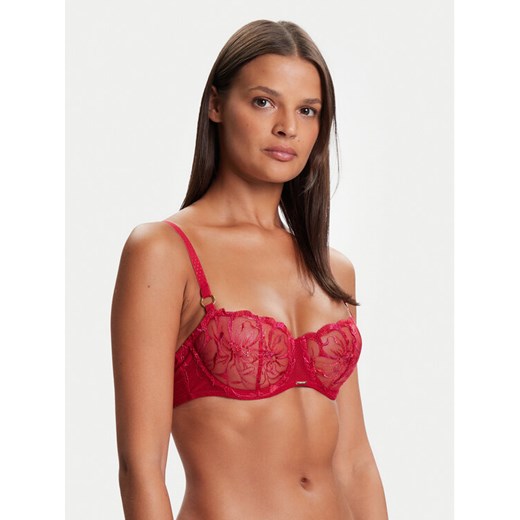 Chantelle Biustonosz balkonetka Fleurs C12M50 Czerwony ze sklepu MODIVO w kategorii Biustonosze - zdjęcie 185550740