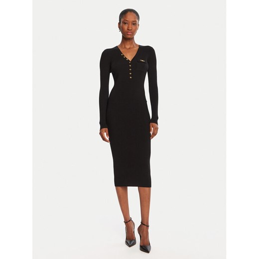 Elisabetta Franchi Sukienka dzianinowa AM-10B-56E2-V390 Czarny Slim Fit ze sklepu MODIVO w kategorii Sukienki - zdjęcie 185550784