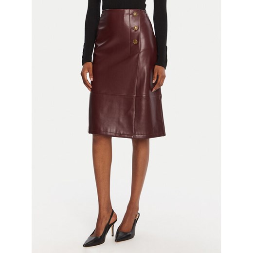 TWINSET Spódnica z imitacji skóry 252TP2233 Bordowy Regular Fit ze sklepu MODIVO w kategorii Spódnice - zdjęcie 185550810