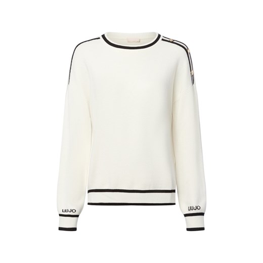 Liu Jo Collection Sweter damski z dzianiny - Maglia chiusa Kobiety wiskoza écru jednolity ze sklepu vangraaf w kategorii Swetry damskie - zdjęcie 185551814