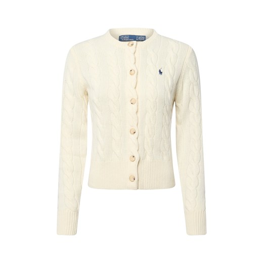 Polo Ralph Lauren Kardigan damski z zawartością kaszmiru Kobiety Kaszmir écru jednolity ze sklepu vangraaf w kategorii Swetry damskie - zdjęcie 185551830