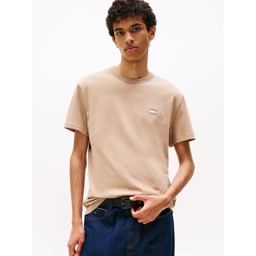 Tommy Jeans Koszulka męska Mężczyźni Bawełna beżowy jednolity ze sklepu vangraaf w kategorii T-shirty męskie - zdjęcie 185551853