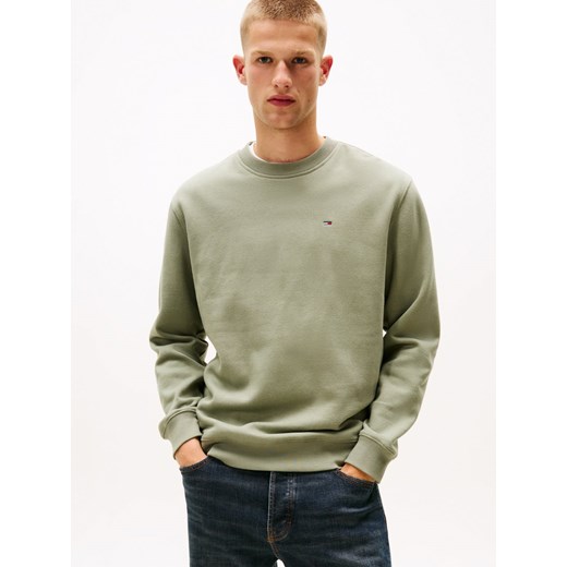 Tommy Jeans Bluza męska Mężczyźni Bawełna trzcinowy jednolity ze sklepu vangraaf w kategorii Bluzy męskie - zdjęcie 185551861