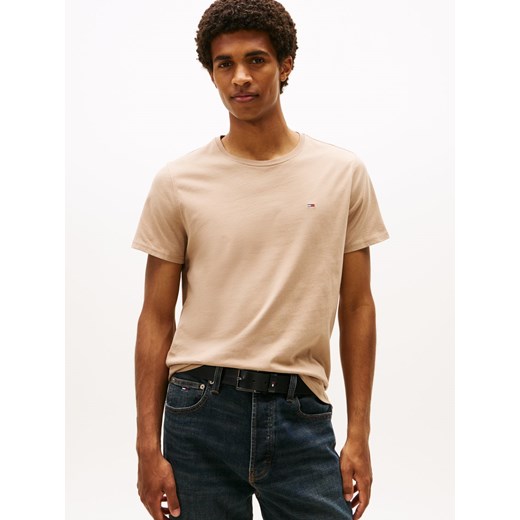 Tommy Jeans Koszulka męska Mężczyźni Bawełna beżowy jednolity ze sklepu vangraaf w kategorii T-shirty męskie - zdjęcie 185551862