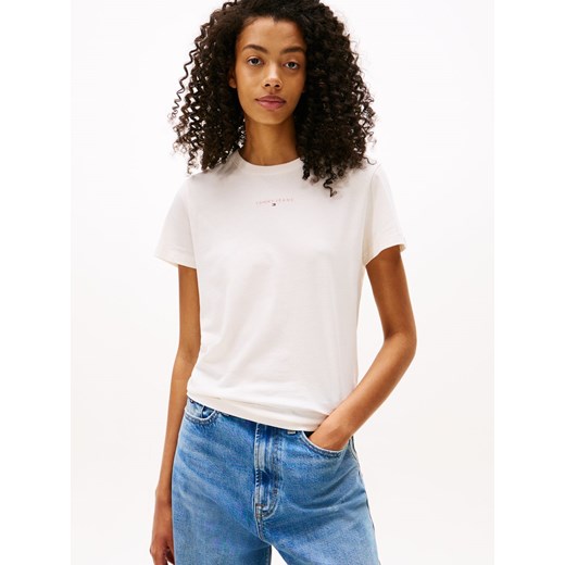 Tommy Jeans Koszulka damska Kobiety Bawełna écru jednolity ze sklepu vangraaf w kategorii Bluzki damskie - zdjęcie 185551863