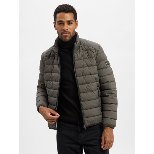 Marc O'Polo Pikowana kurtka męska Mężczyźni Sztuczne włókno błotnisty jednolity L vangraaf