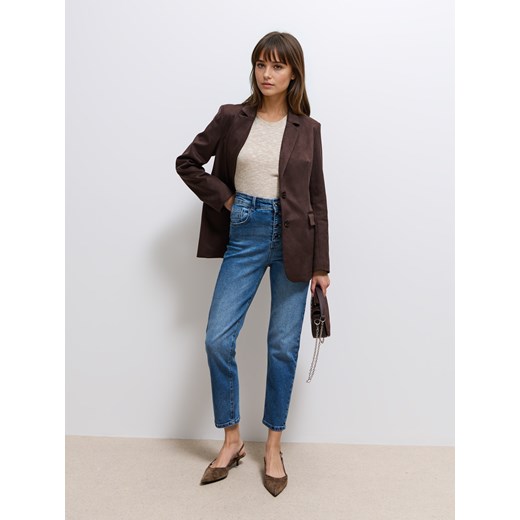 Mohito - Jeansy mom slim push up - niebieski ze sklepu Mohito w kategorii Jeansy damskie - zdjęcie 185552501