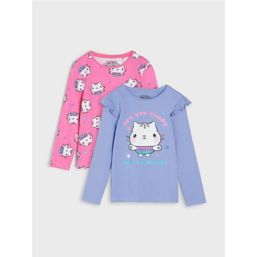 Sinsay - Koszulki z długimi rękawami 2 pack Gabby's Dollhouse - fioletowy ze sklepu Sinsay w kategorii Bluzki dziewczęce - zdjęcie 185552724
