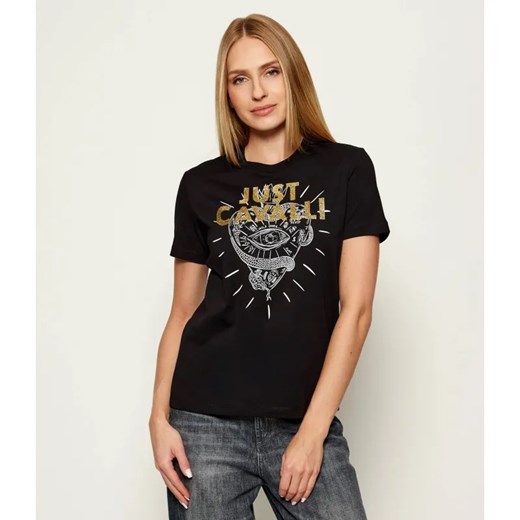Just Cavalli T-shirt | Regular Fit ze sklepu Gomez Fashion Store w kategorii Bluzki damskie - zdjęcie 185553604