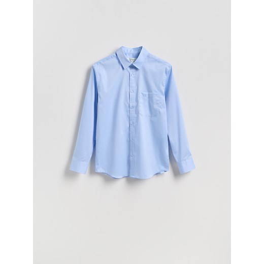 Reserved - Bawełniana koszula slim fit - jasnoniebieski ze sklepu Reserved w kategorii Koszule męskie - zdjęcie 185554440