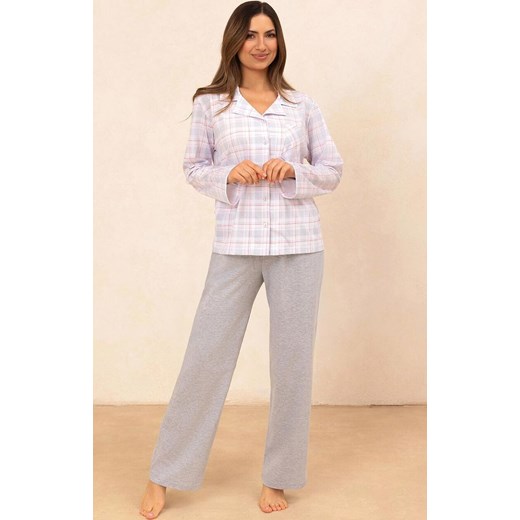 Rozpinana piżama damska szara plus size 727, Kolor szary, Rozmiar XXL, Regina ze sklepu Primodo w kategorii Piżamy damskie - zdjęcie 185555064