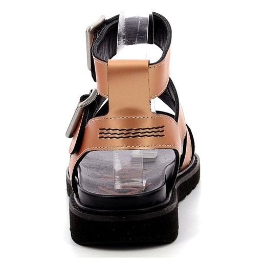 Kickers Skórzane sandały &quot;Neosunny&quot; w kolorze złoto-czarnym 37 wyprzedaż Limango Polska