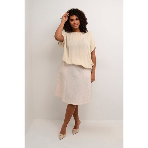 KAFFE curve Bluzka w kolorze beżowym 46 wyprzedaż Limango Polska