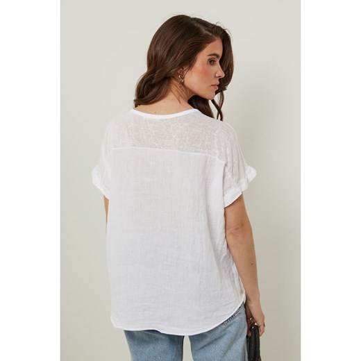 Rodier Lin Lniana koszulka w kolorze białym Rodier Lin XL/XXL okazja Limango Polska