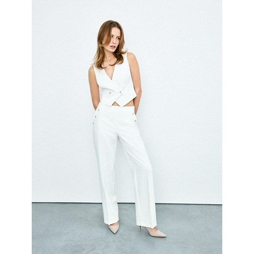 Mohito - Eleganckie spodnie - kremowy Mohito 38 Mohito